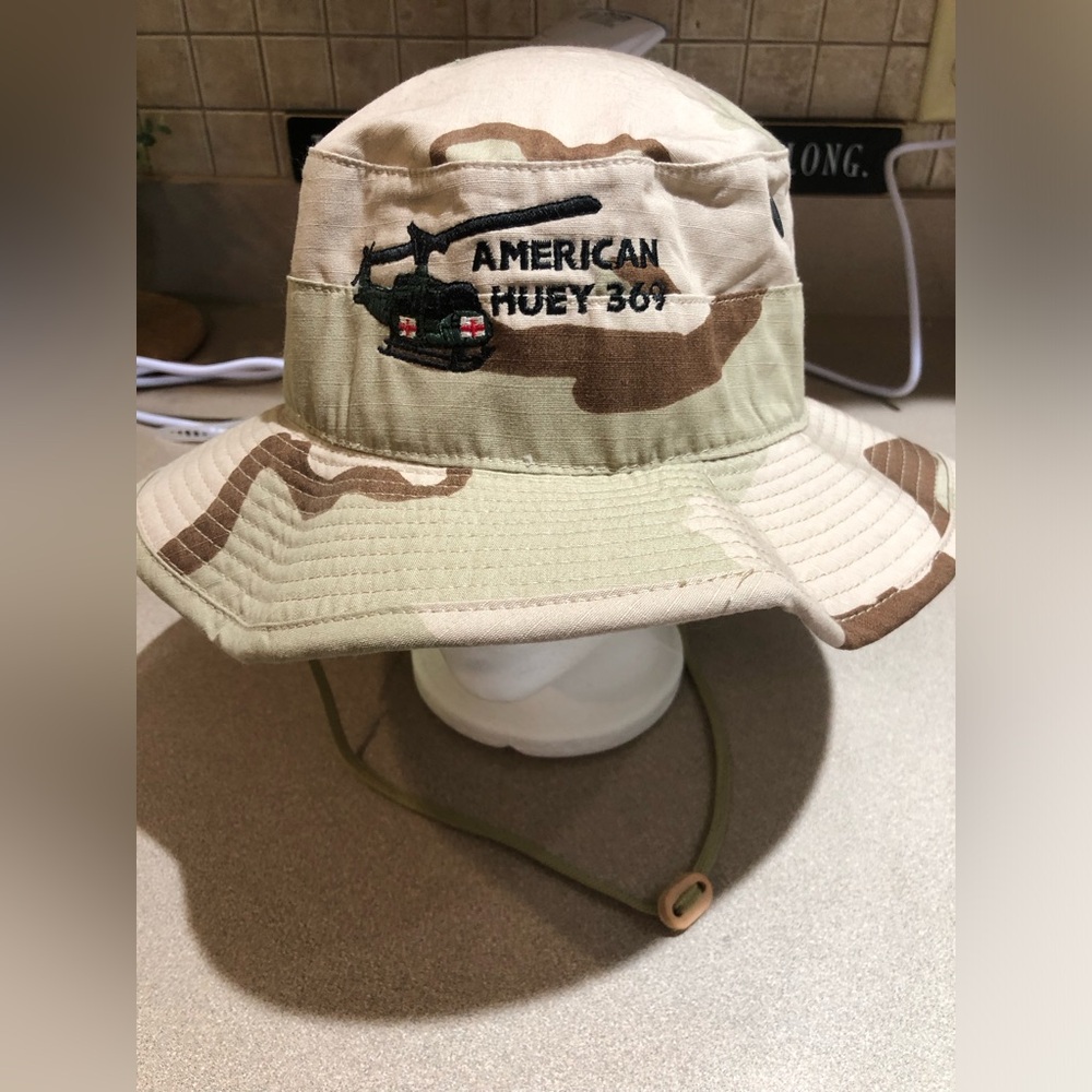 Like New Desert Camouflage Bucket Boonie Hat American Huey 369 Sz. 7 1/4